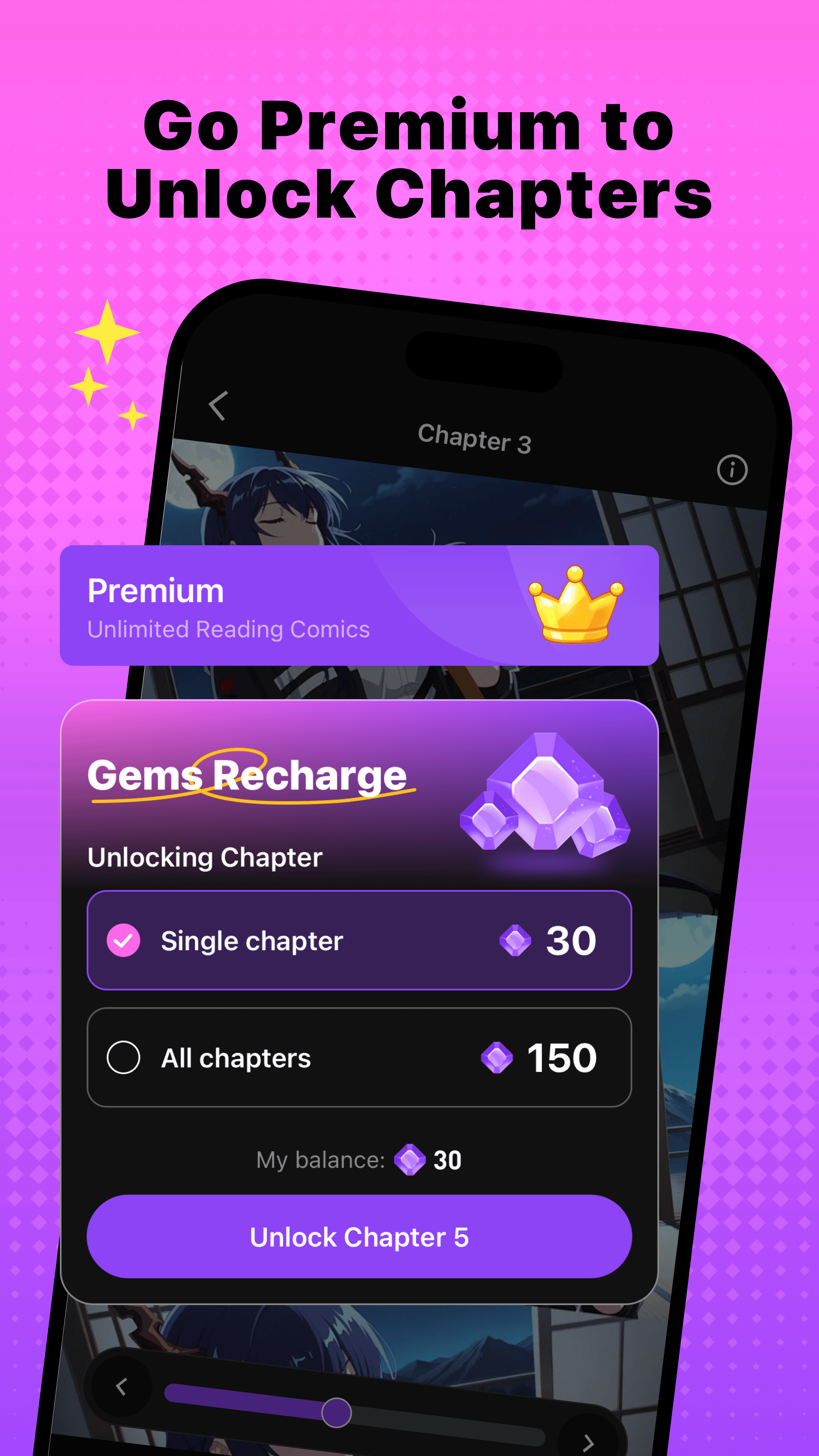 MangaTango premium and chapter unlock options